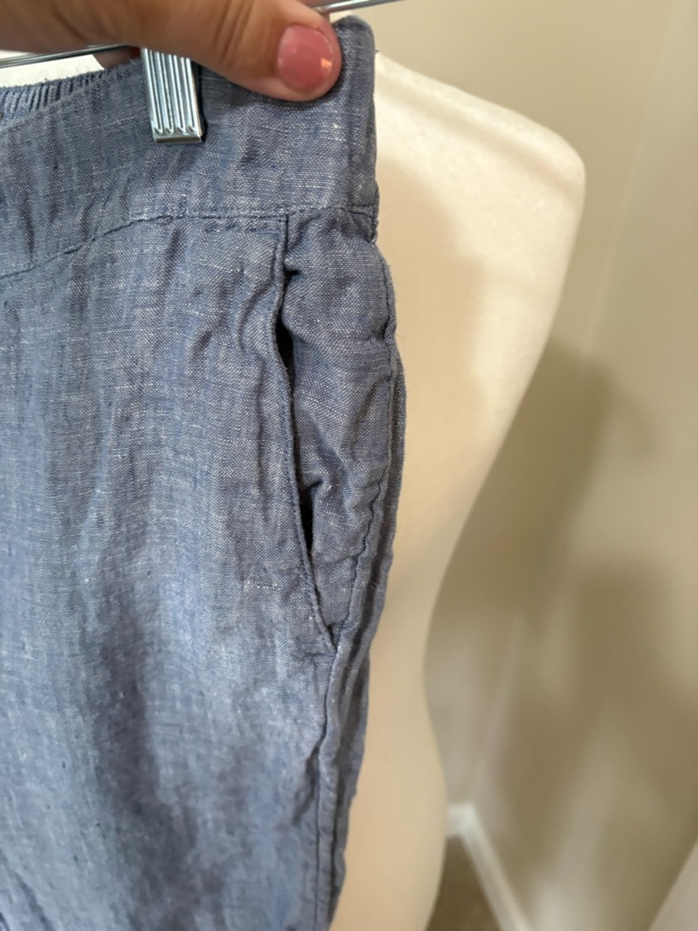 Christian Siriano Light Chambray Linen Pants - Picture 3 of 4